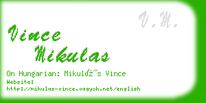 vince mikulas business card